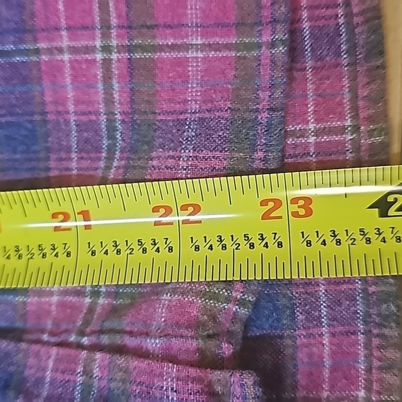 LL Bean Pink Plaid flannel Button Down Shirt Size S long sleeve - Picture 3 of 9